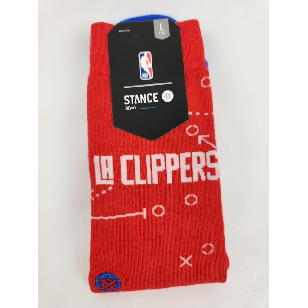Stance LA Clippers Playbook‎ Crew Socks Basketball NBA Large Men's 9-12 Red